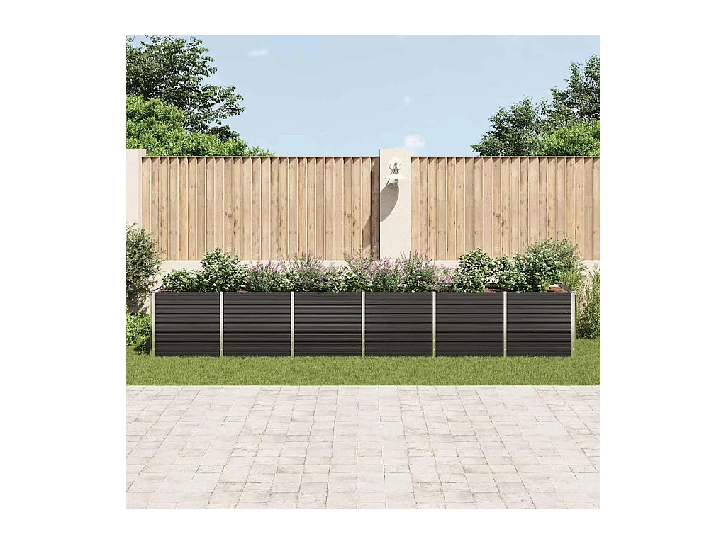 Lit surélevé de jardin Acier galvanisé 480x80x77 cm Anthracite