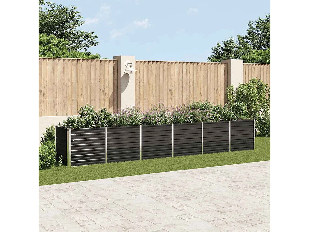 Lit surélevé de jardin Acier galvanisé 480x80x77 cm Anthracite