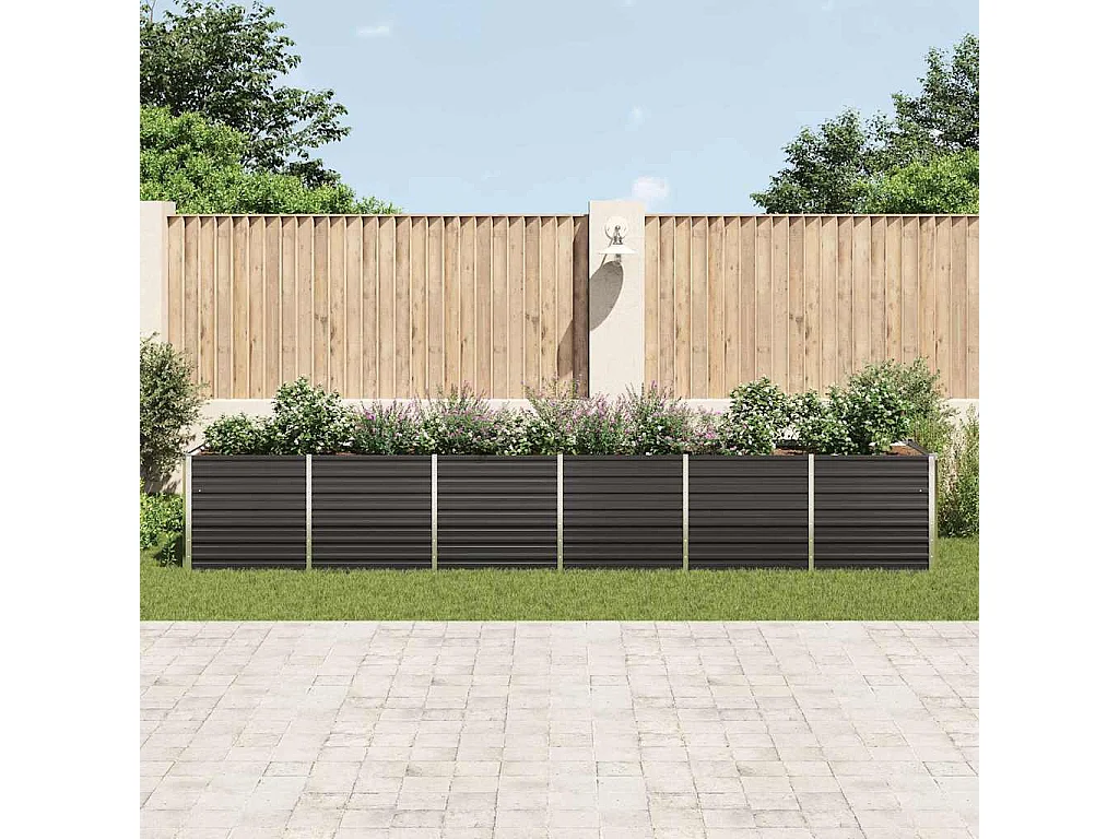 Lit surélevé de jardin Acier galvanisé 480x80x77 cm Anthracite