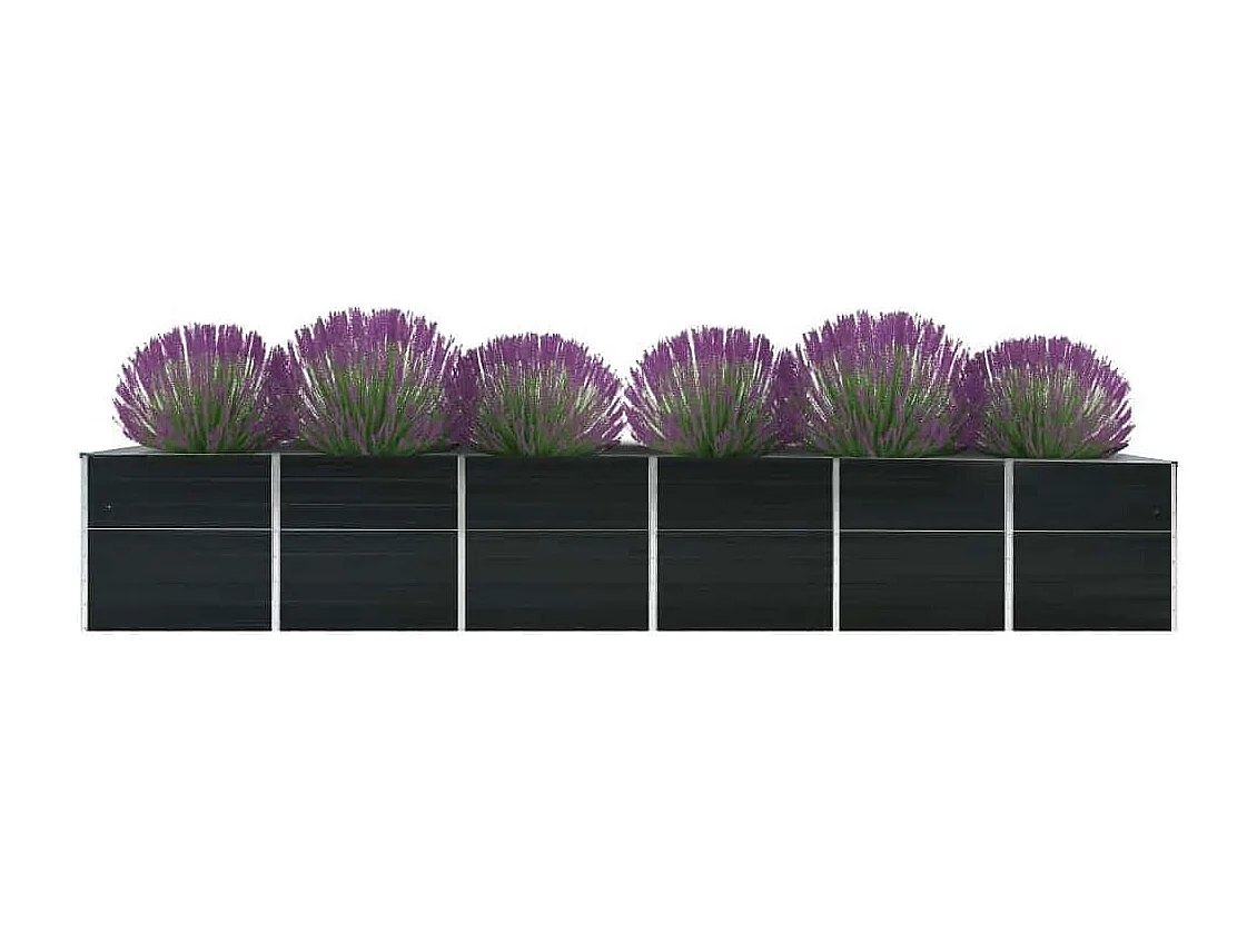 Lit surélevé de jardin Acier galvanisé 480x80x77 cm Anthracite