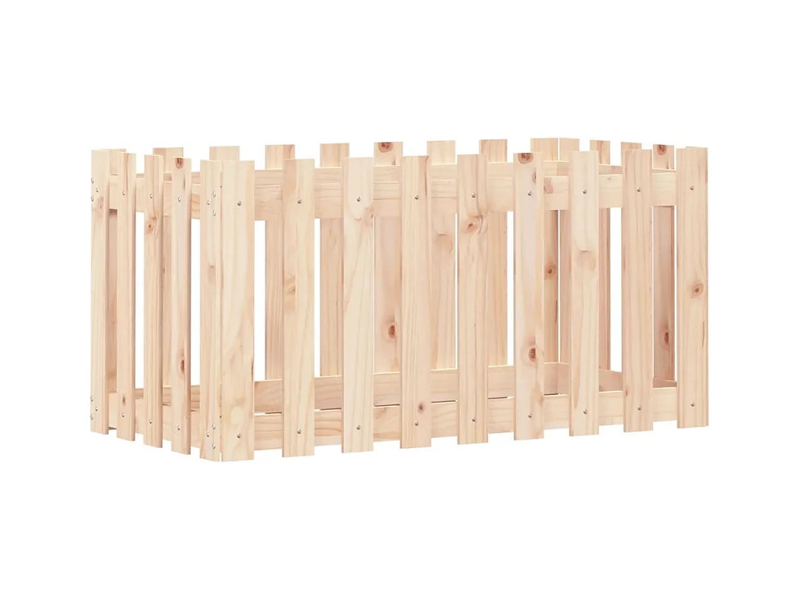 Lit surélevé de jardin design de clôture 100x50x50cm pin massif