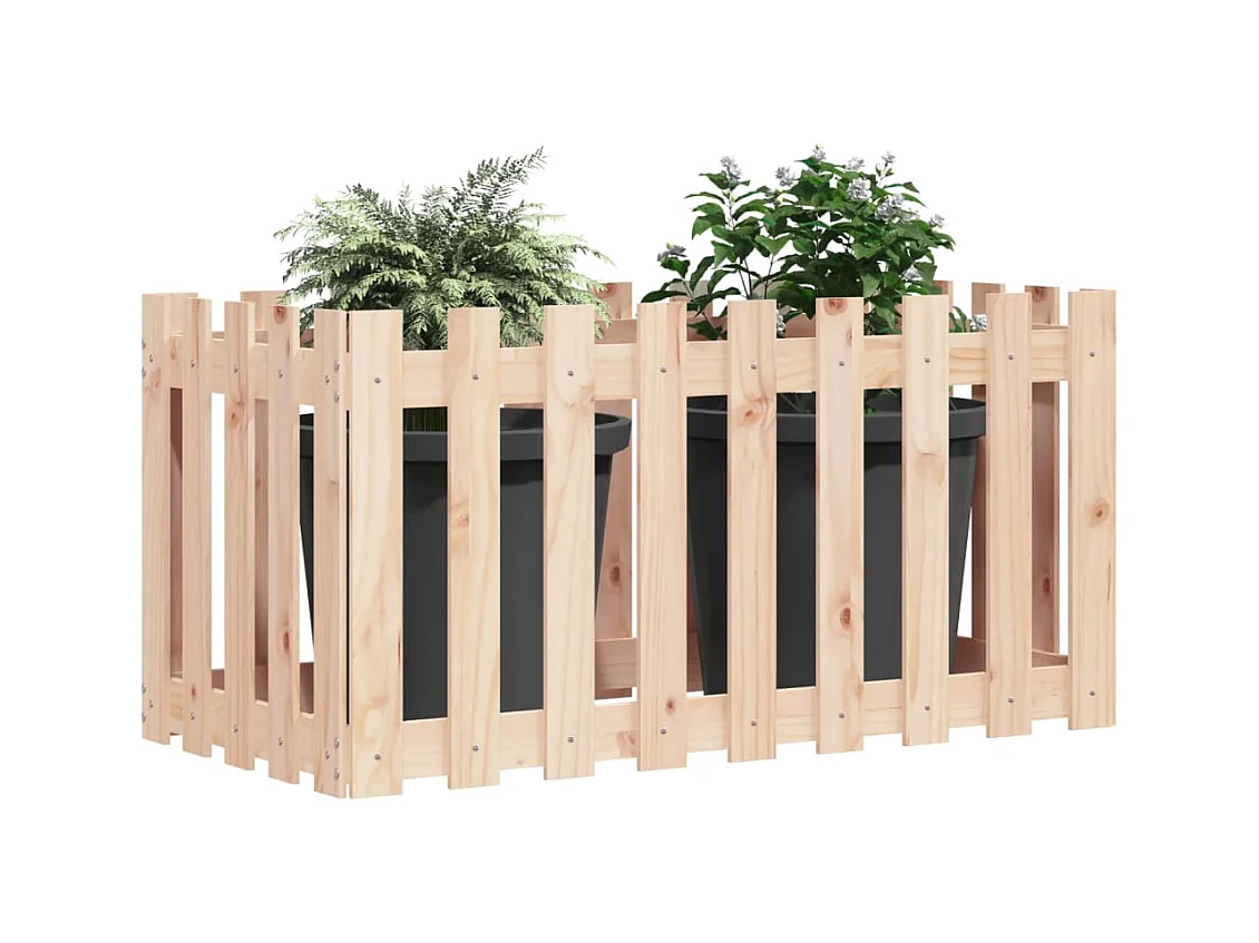 Lit surélevé de jardin design de clôture 100x50x50cm pin massif