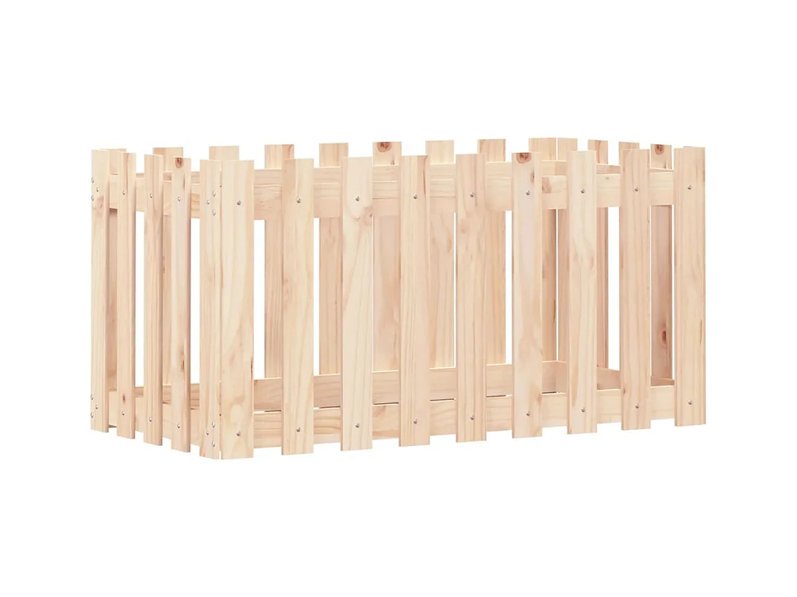 Lit surélevé de jardin design de clôture 100x50x50cm pin massif