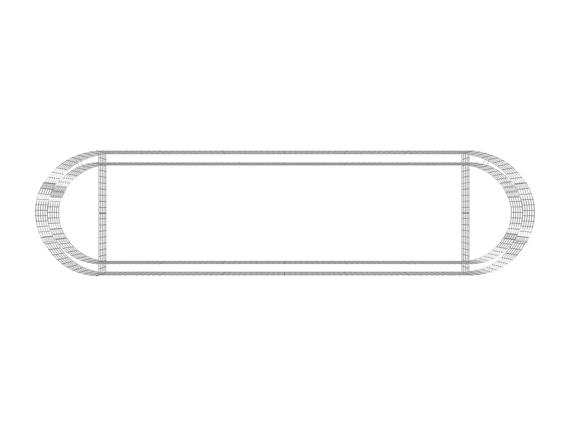 Gabbione letto rialzato in ferro zincato 400x100x50 cm