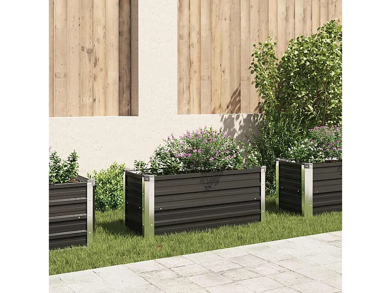 Letto rialzato Antracite 100x40x45 cm Acciaio zincato