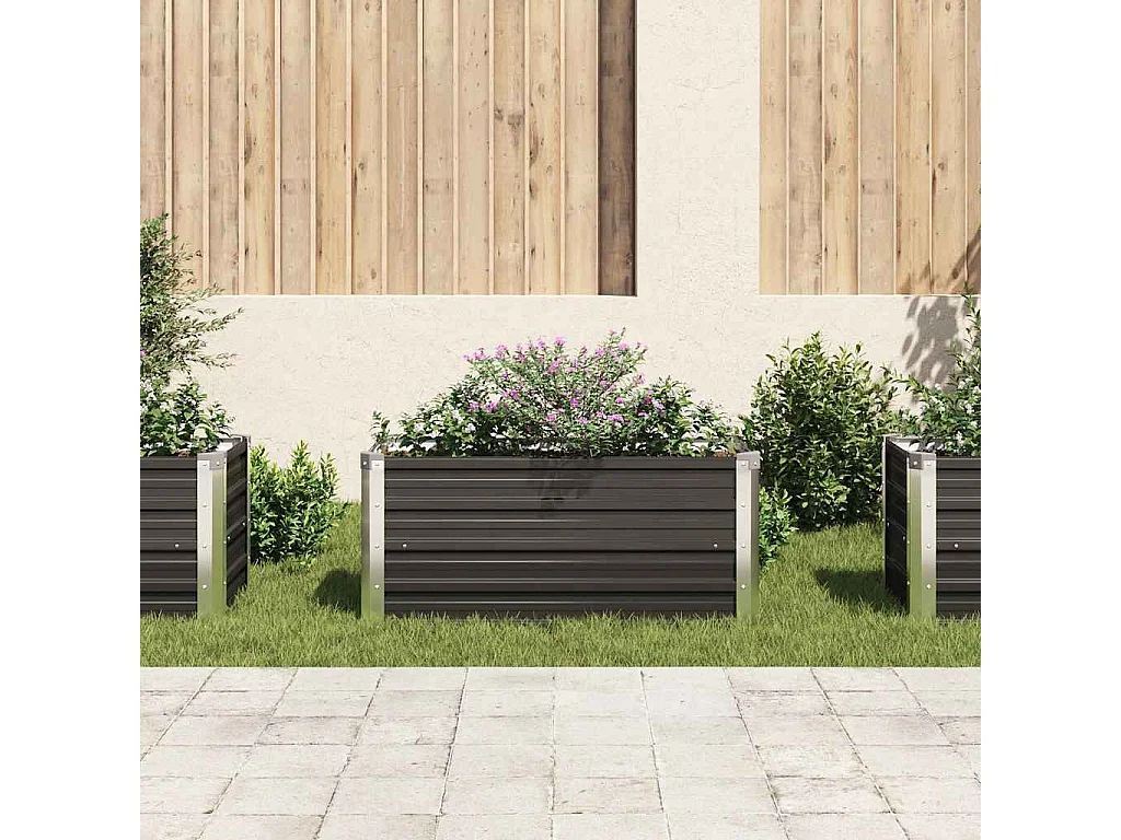 Letto rialzato Antracite 100x40x45 cm Acciaio zincato