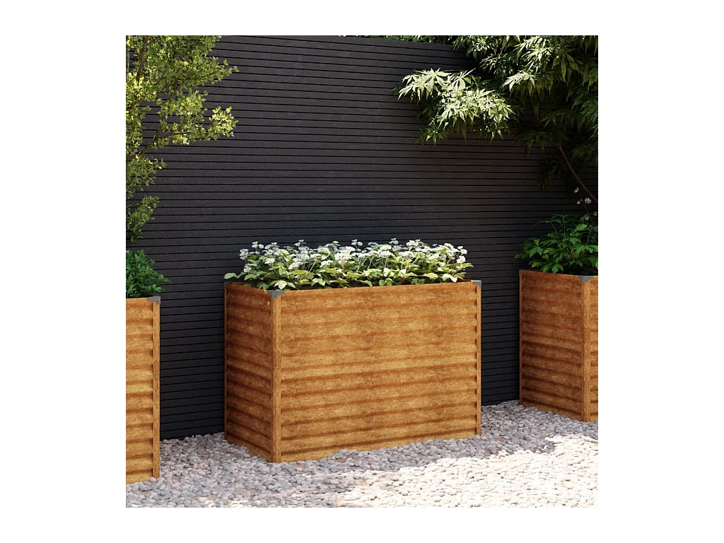 Lit surélevé de jardin 100x50x69 cm acier corten