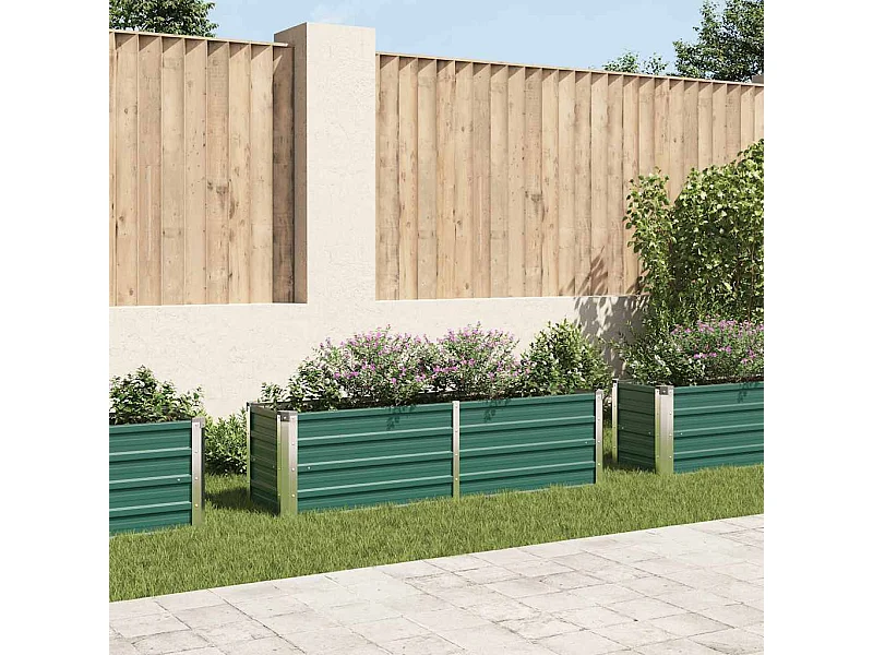 Letto da giardino rialzato in acciaio zincato 160x40x45 cm Verde