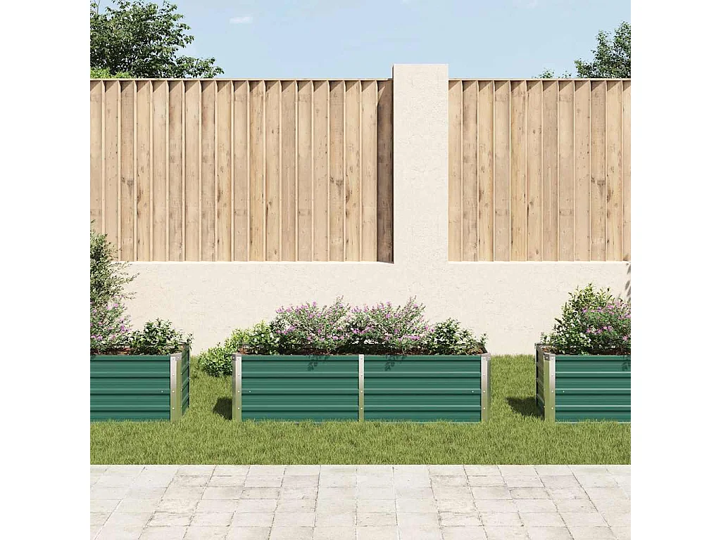 Lit surélevé de jardin Acier galvanisé 160x40x45 cm Vert