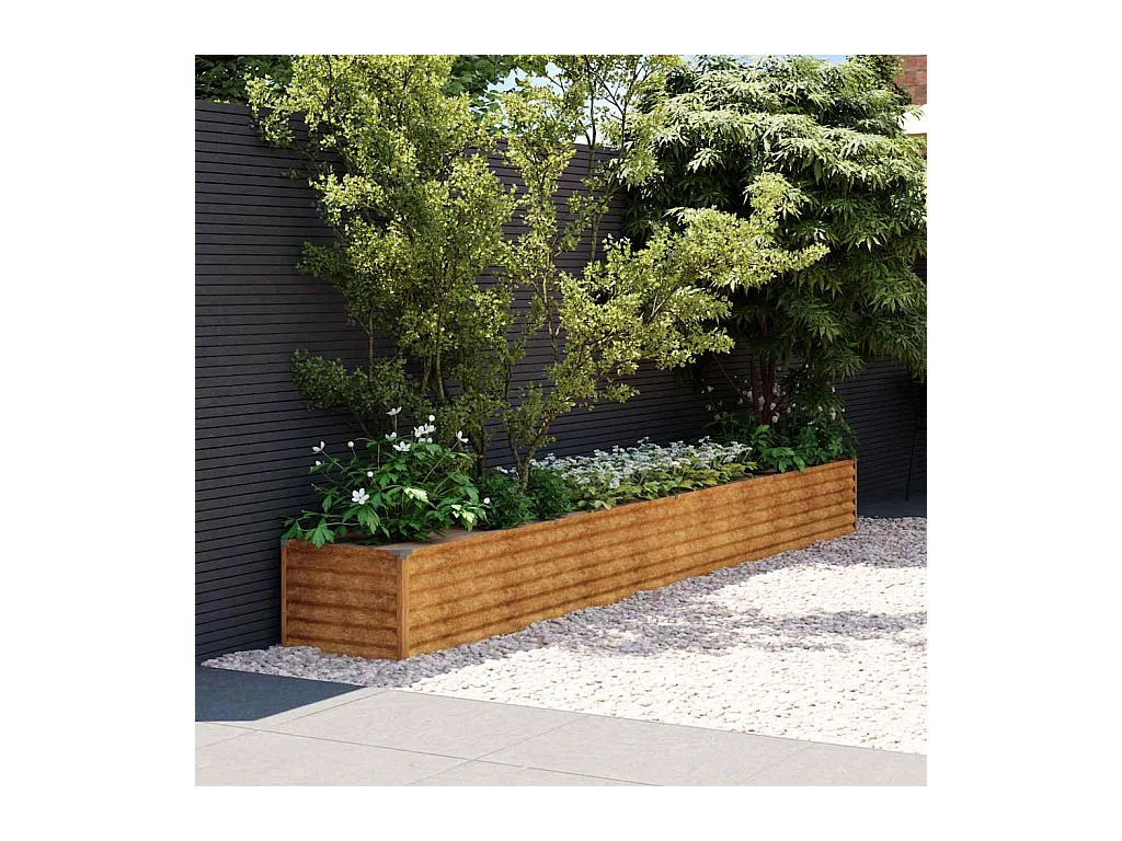 Verhoogd tuinbed 386x50x36 cm cortenstaal