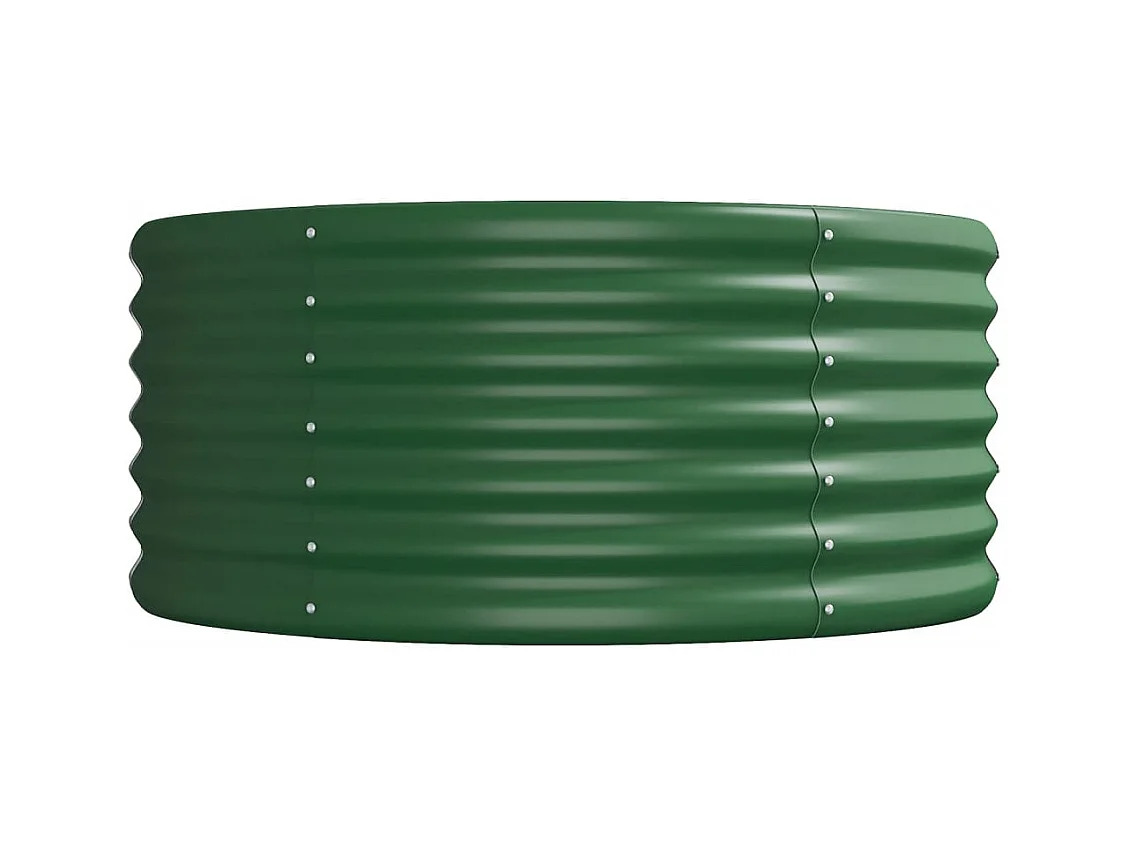 Verhoogd tuinbed gepoedercoat staal 620x80x36 cm groen
