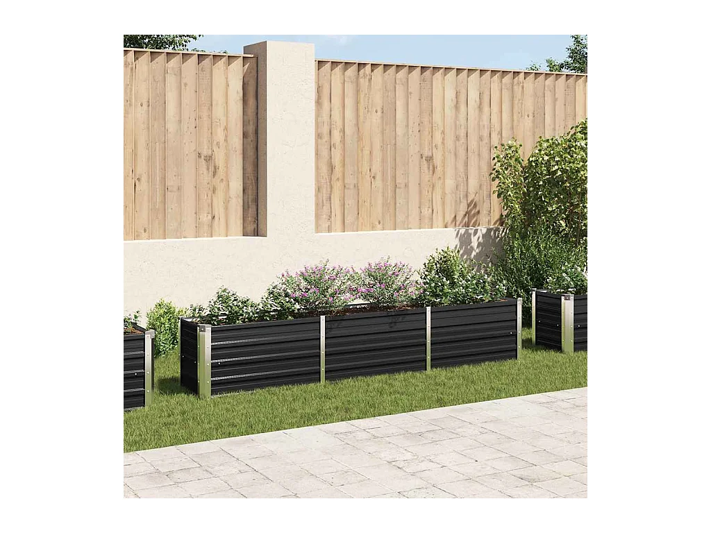 Lit surélevé de jardin Acier galvanisé 240x40x45 cm Anthracite