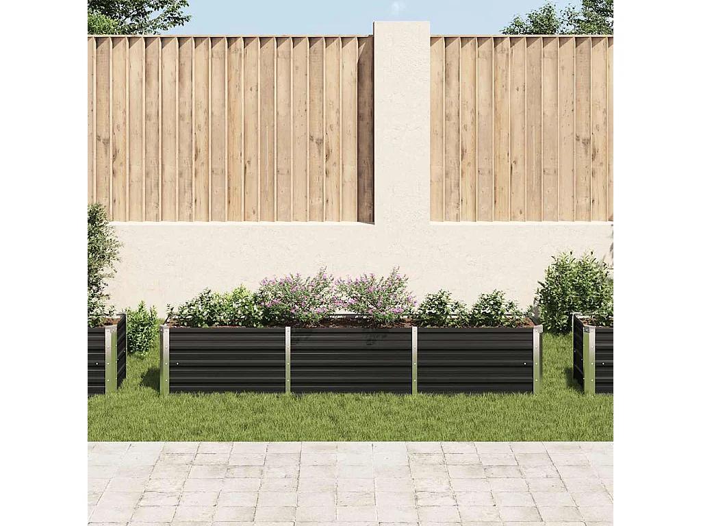 Letto da giardino rialzato in acciaio zincato 240x40x45 cm Antracite