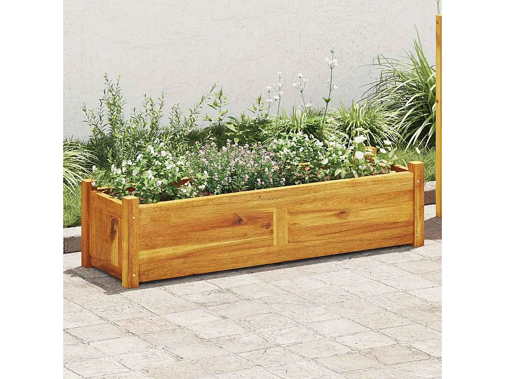 Lit surélevé de jardin Bois d'acacia 100x30x25 cm