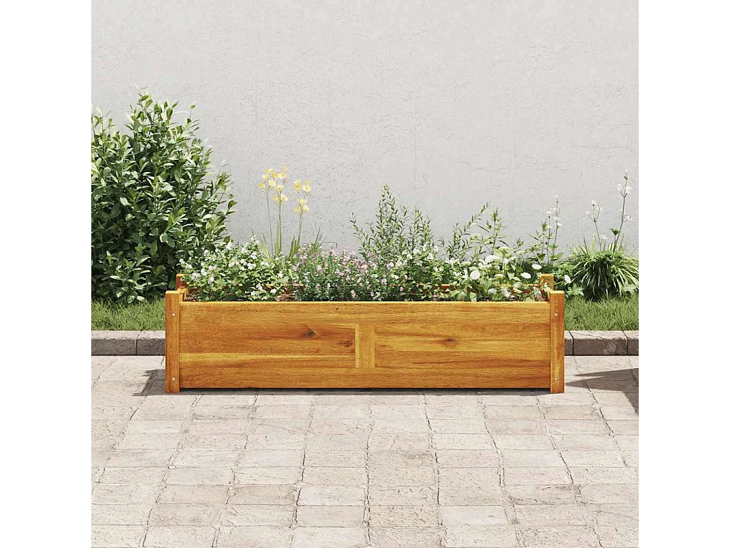 Lit surélevé de jardin Bois d'acacia 100x30x25 cm