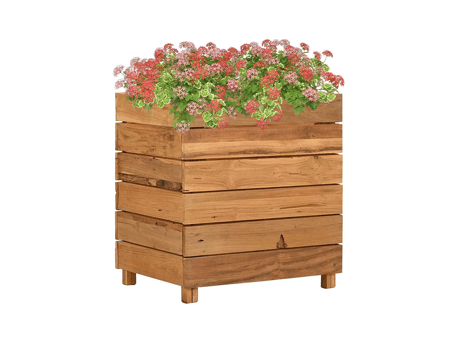 Lit surélevé 50x40x55 cm bois de teck recyclé et acier