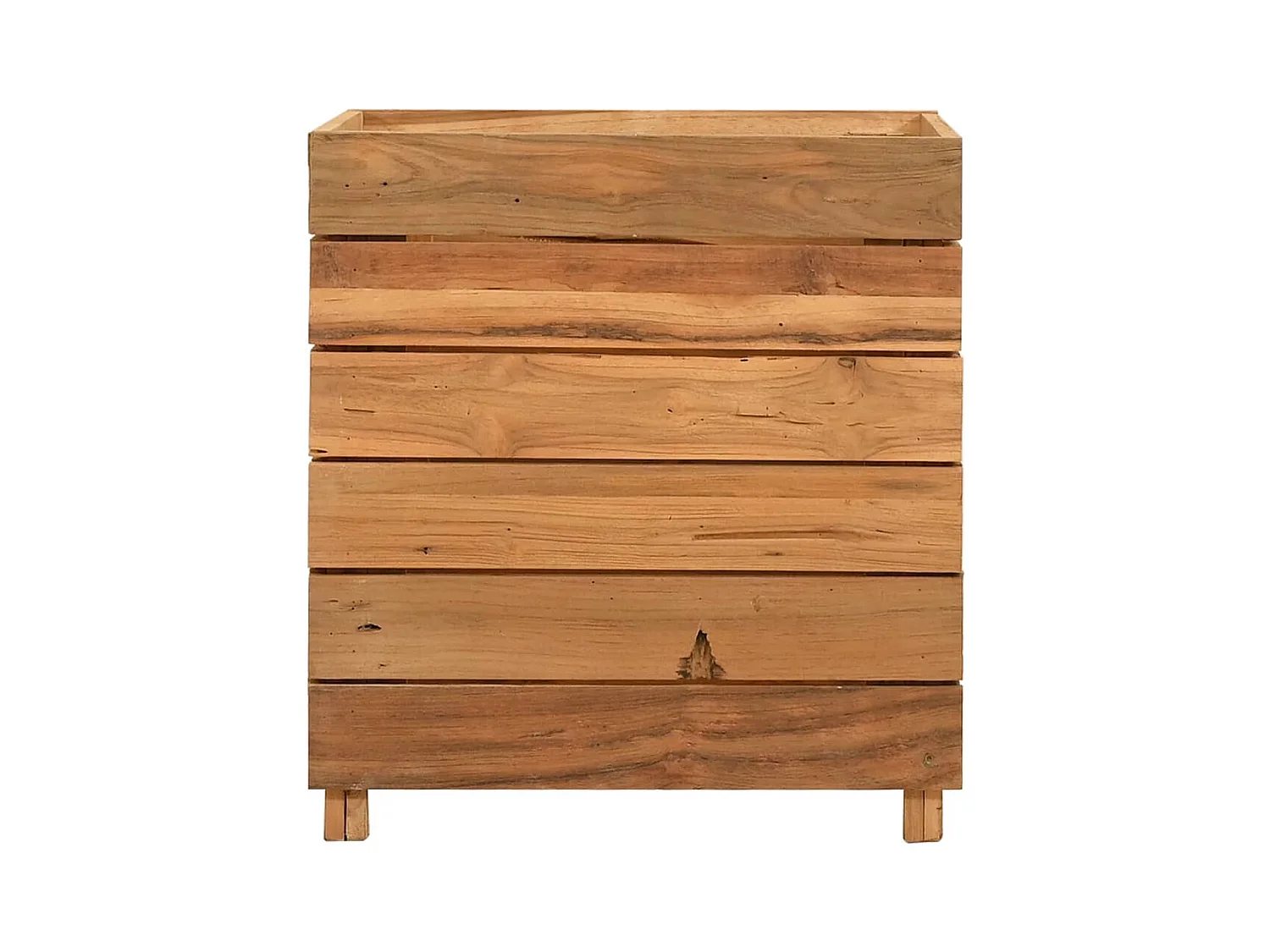 Lit surélevé 50x40x55 cm bois de teck recyclé et acier