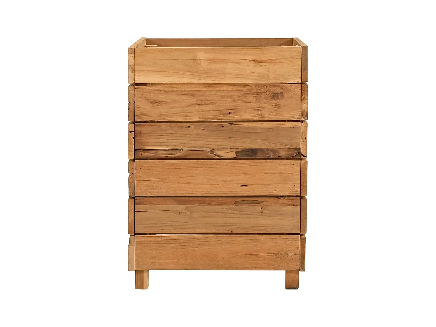 Lit surélevé 50x40x55 cm bois de teck recyclé et acier