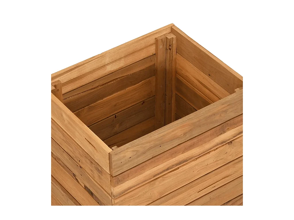 Lit surélevé 50x40x55 cm bois de teck recyclé et acier