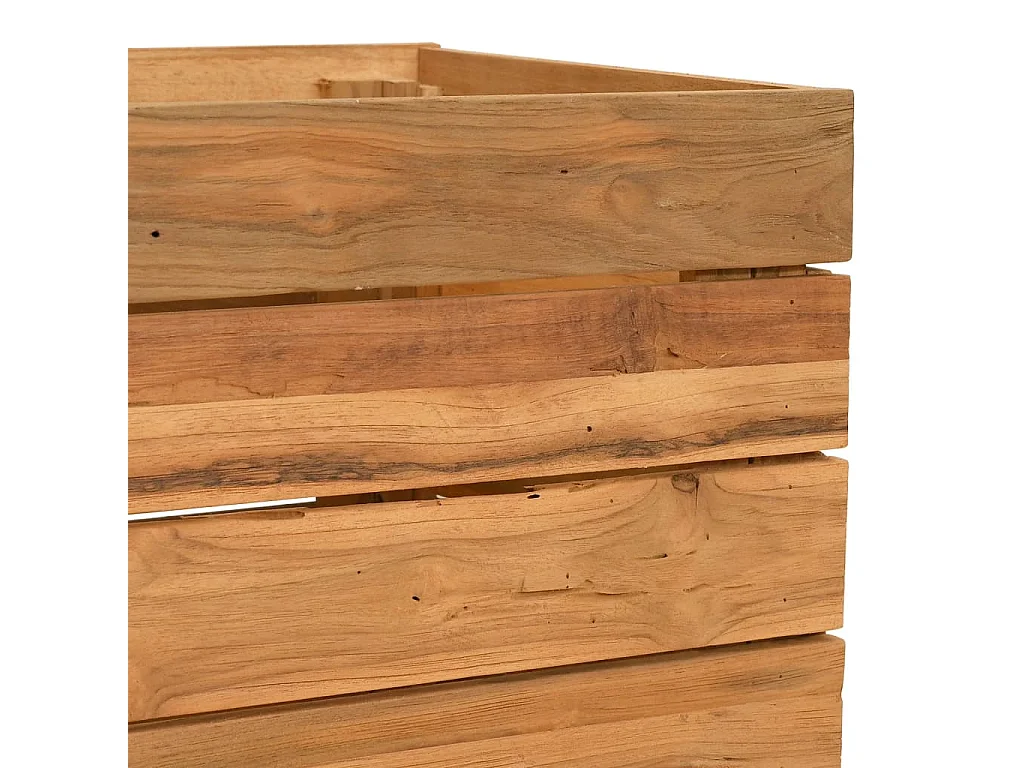 Lit surélevé 50x40x55 cm bois de teck recyclé et acier