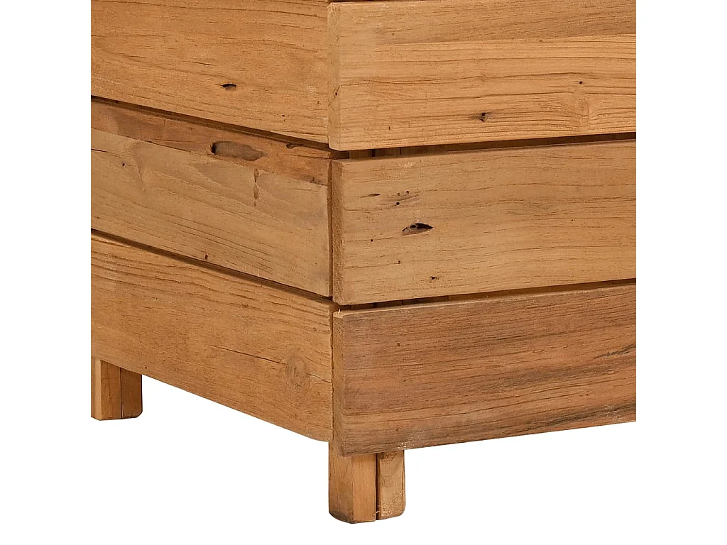 Lit surélevé 50x40x55 cm bois de teck recyclé et acier