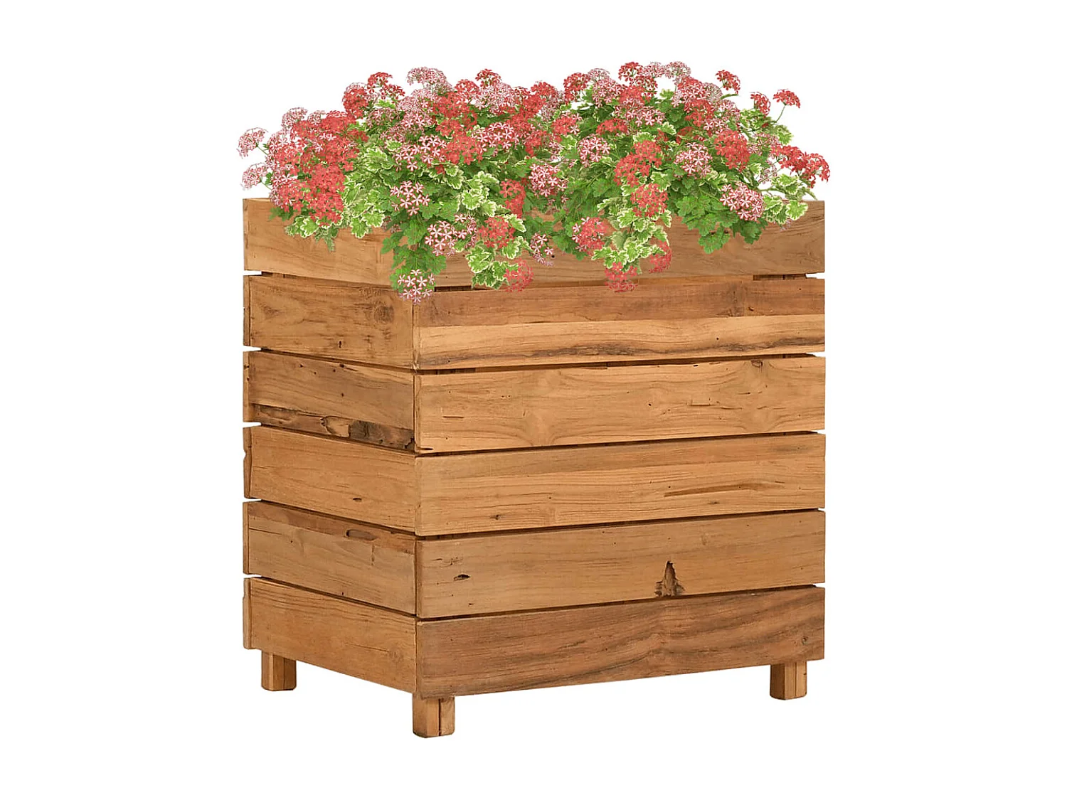 Lit surélevé 50x40x55 cm bois de teck recyclé et acier