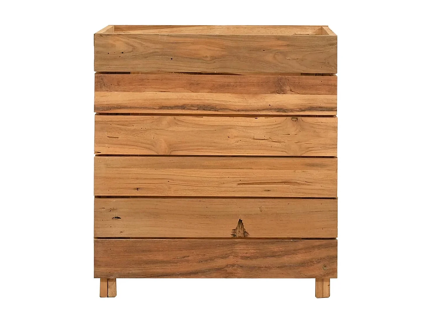 Lit surélevé 50x40x55 cm bois de teck recyclé et acier