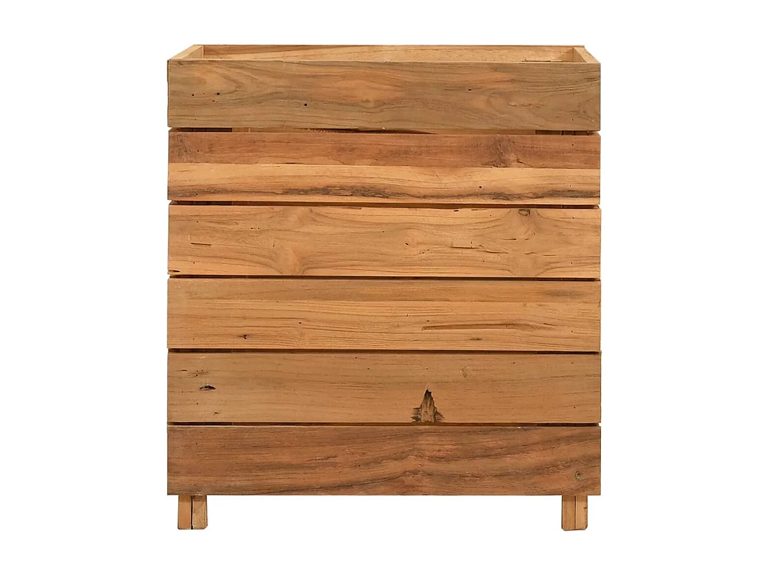 Lit surélevé 50x40x55 cm bois de teck recyclé et acier