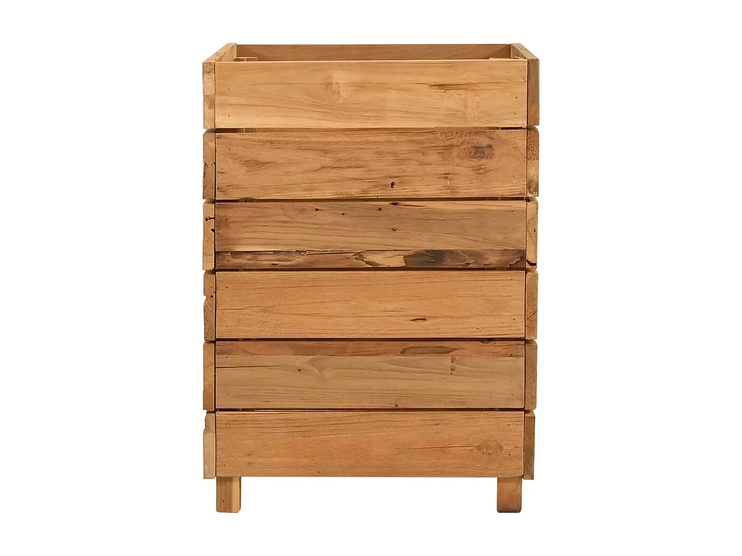 Lit surélevé 50x40x55 cm bois de teck recyclé et acier