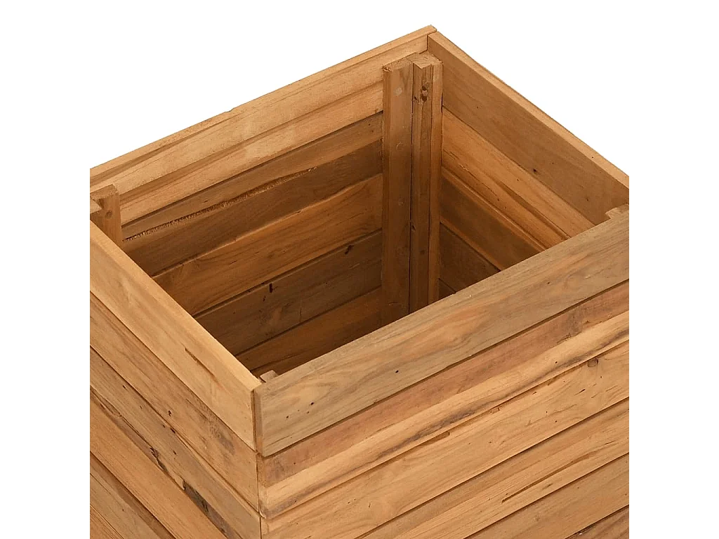 Lit surélevé 50x40x55 cm bois de teck recyclé et acier