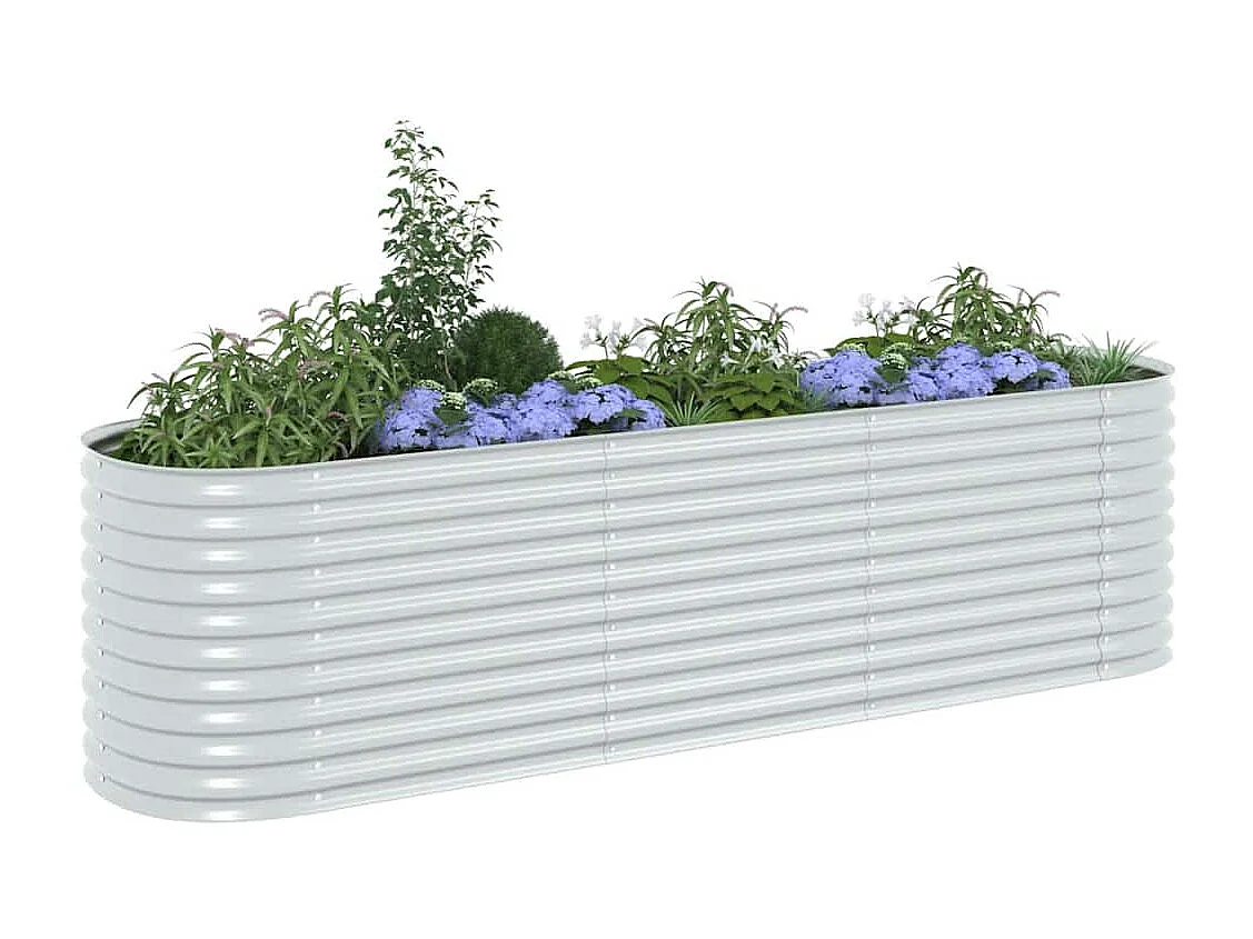 Lit surélevé de jardin 320x80x81 cm Acier galvanisé Argenté