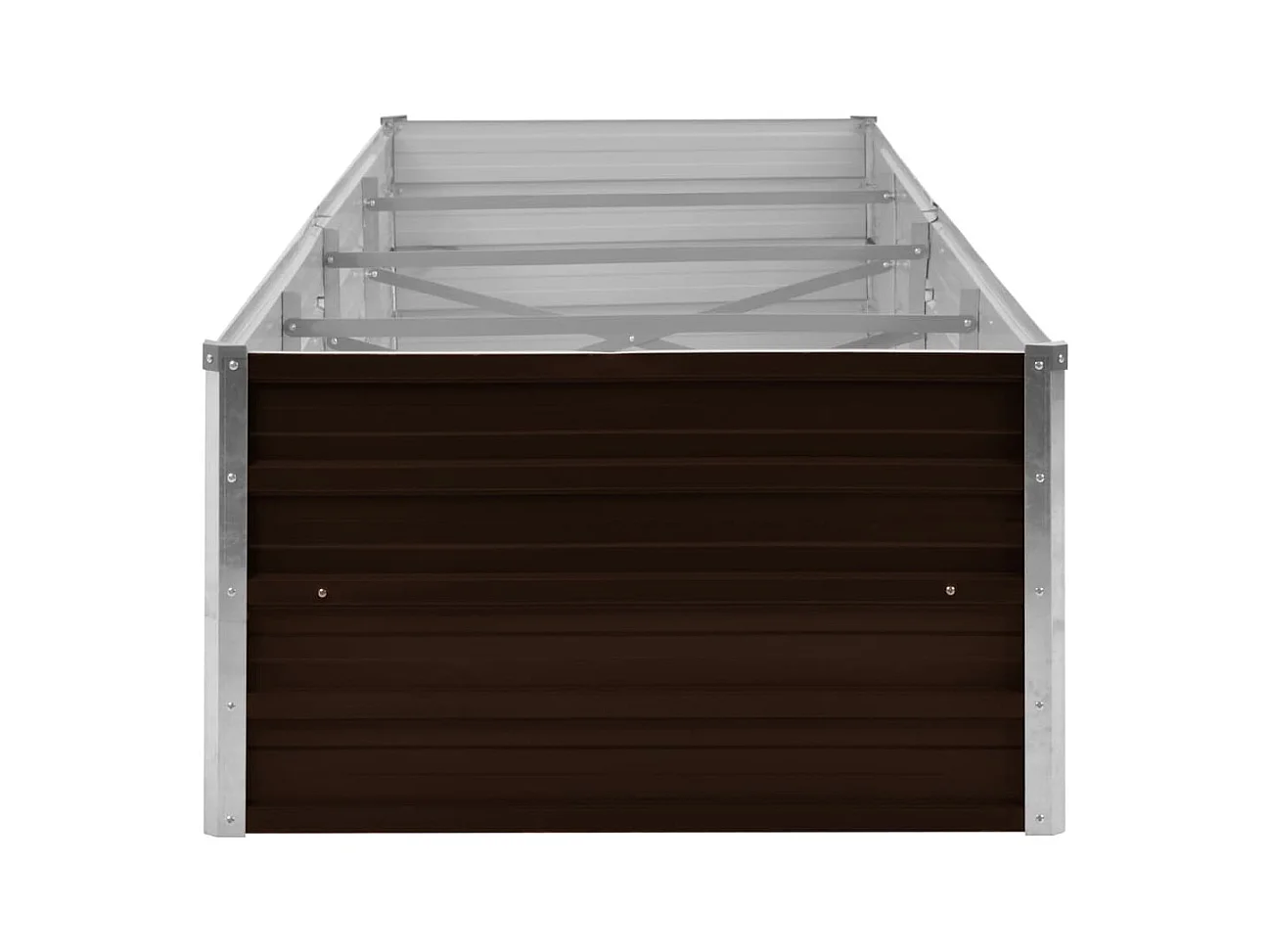 Letto da giardino rialzato marrone 320x80x45 cm in acciaio zincato