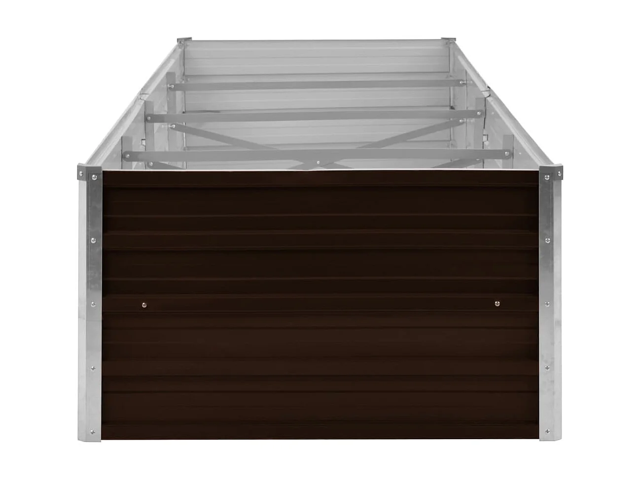 Bancal de jardín elevado marrón 320x80x45 cm de acero galvanizado