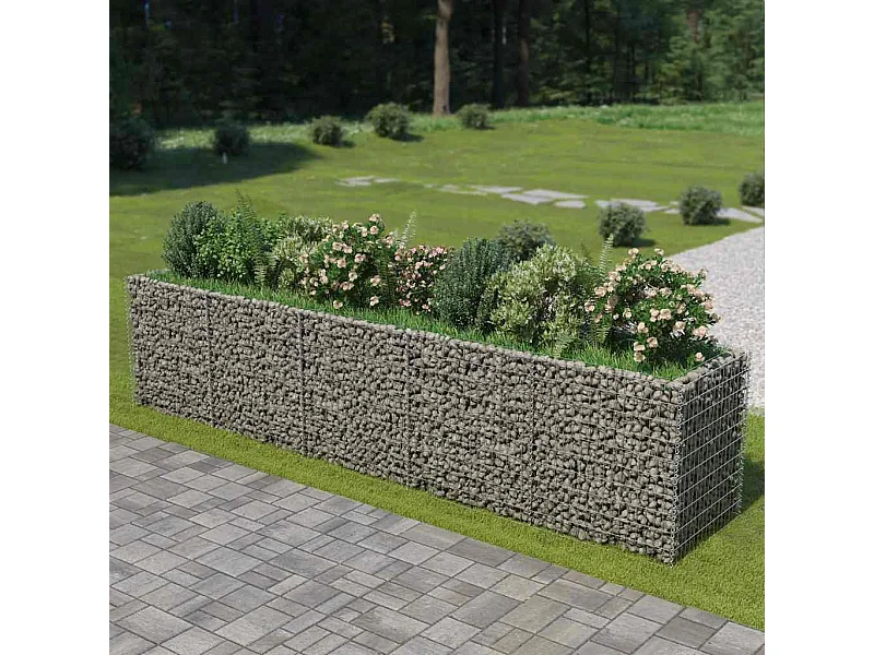 Gabion verhoogde bak Gegalvaniseerd staal 450x90x100 cm