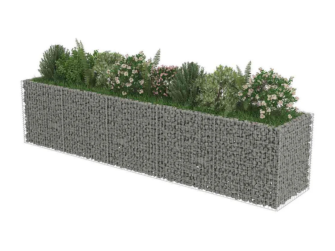 Lit surélevé à gabion Acier galvanisé 450x90x100 cm