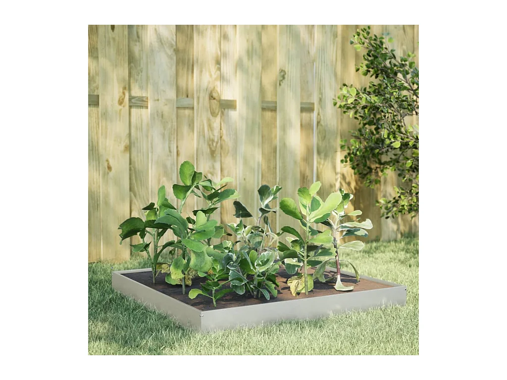 Verhoogd tuinbed 100x100x18,5 cm roestvrij staal
