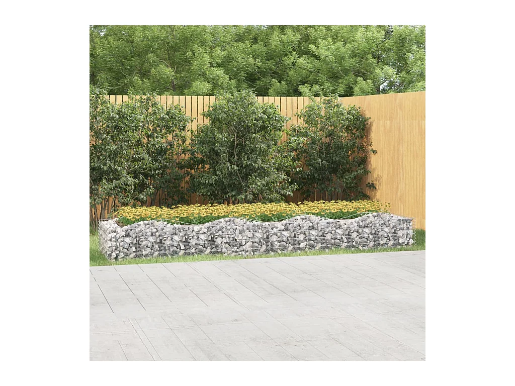 Verhoogde booggabionbak 400x100x50 cm gegalvaniseerd ijzer