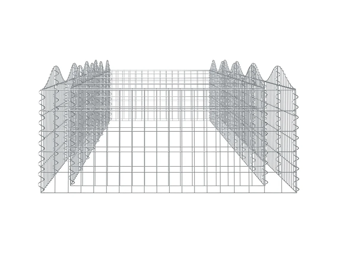 Verhoogde booggabionbak 400x100x50 cm gegalvaniseerd ijzer