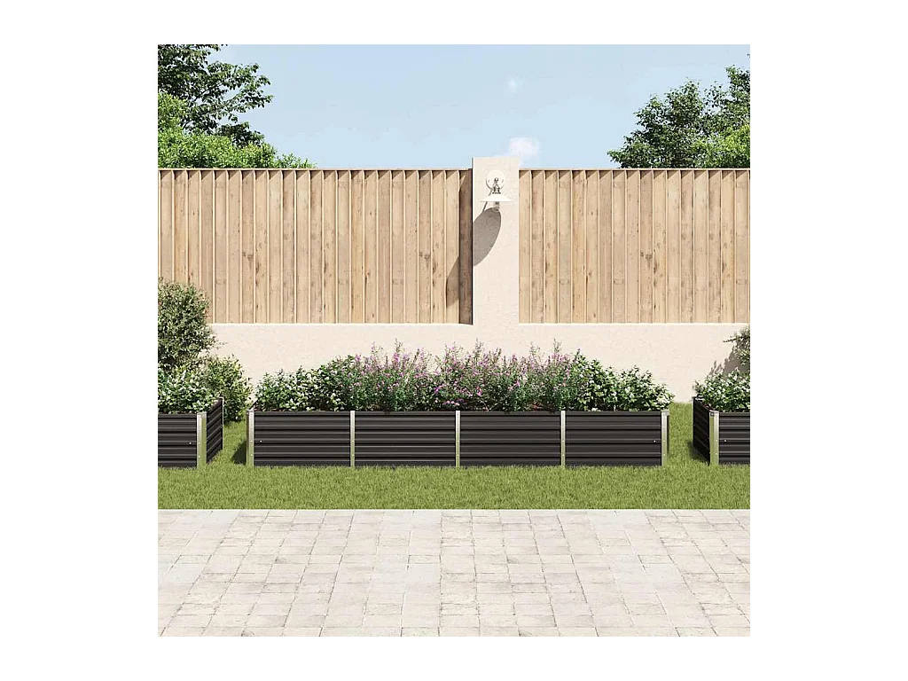 Lit surélevé de jardin Anthracite 320x80x45 cm Acier galvanisé