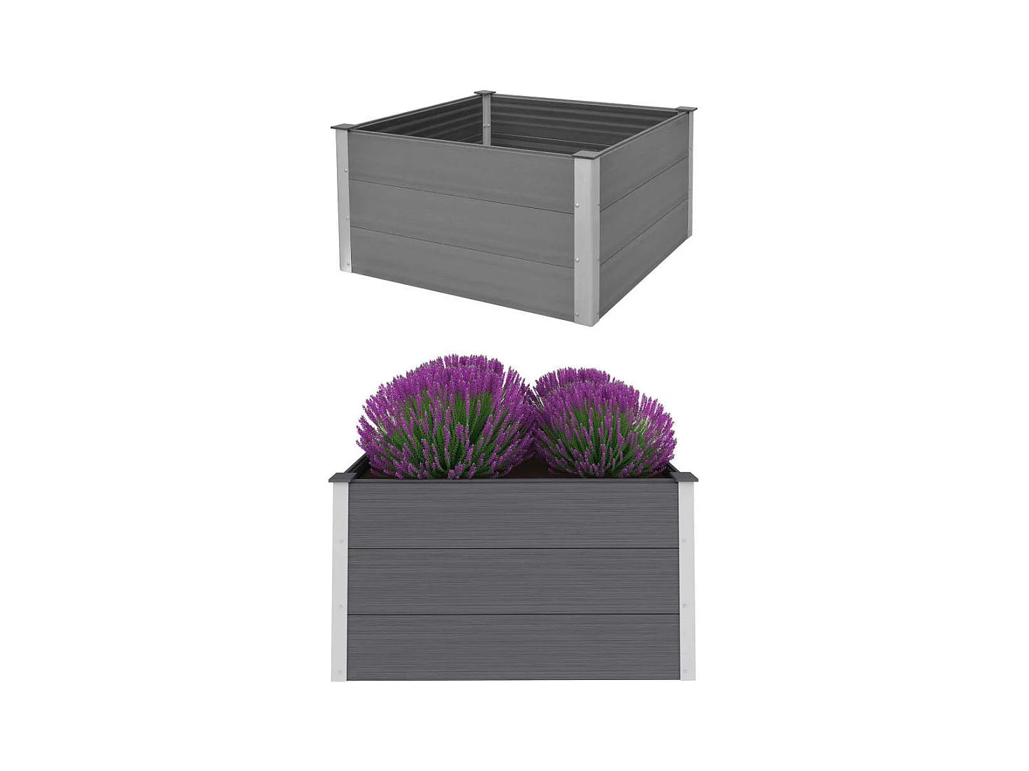 Lit surélevé de jardin WPC 100x100x54 cm Gris