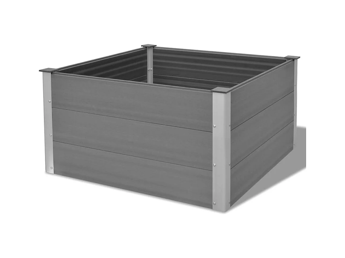 Lit surélevé de jardin WPC 100x100x54 cm Gris