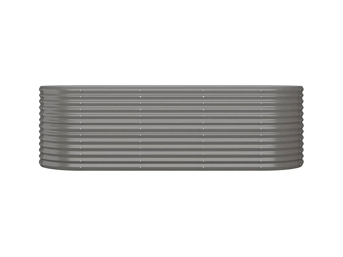 Bancal de jardín elevado de acero con recubrimiento en polvo, 224 x 80 x 68 cm, color gris