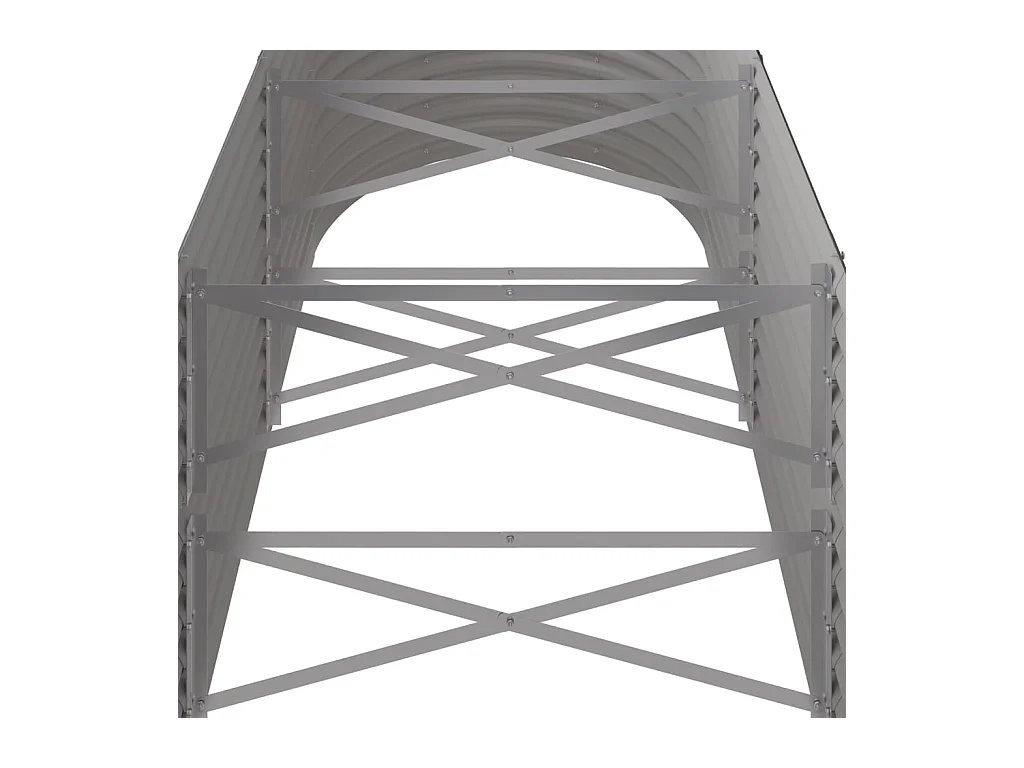 Bancal de jardín elevado de acero con recubrimiento en polvo, 224 x 80 x 68 cm, color gris