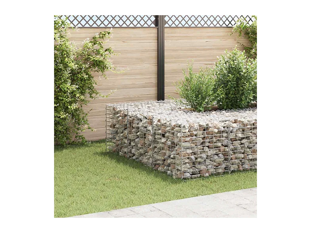 Lit surélevé cube à gabion Fil d'acier 60x60x60 cm
