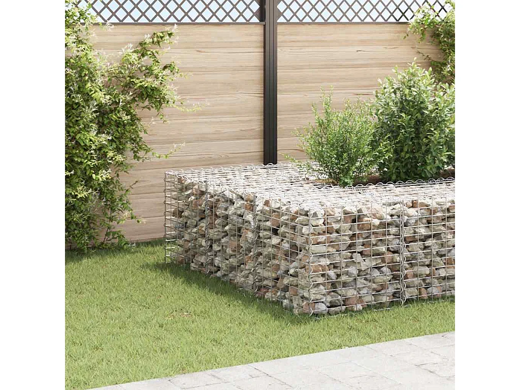 Lit surélevé cube à gabion Fil d'acier 60x60x60 cm