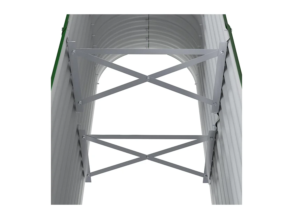 Verhoogd tuinbed gepoedercoat staal 114x40x68 cm groen