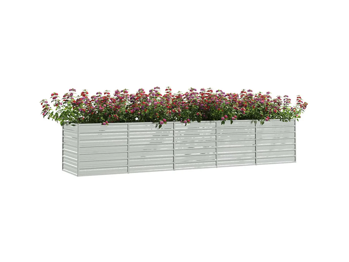 Verhoogd tuinbed 400x80x77 cm Gegalvaniseerd staal Zilver