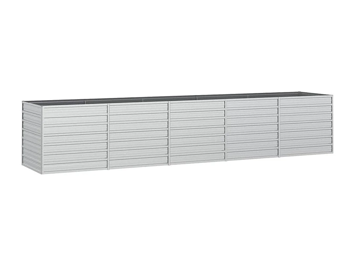 Lit surélevé de jardin 400x80x77 cm Acier galvanisé Argenté