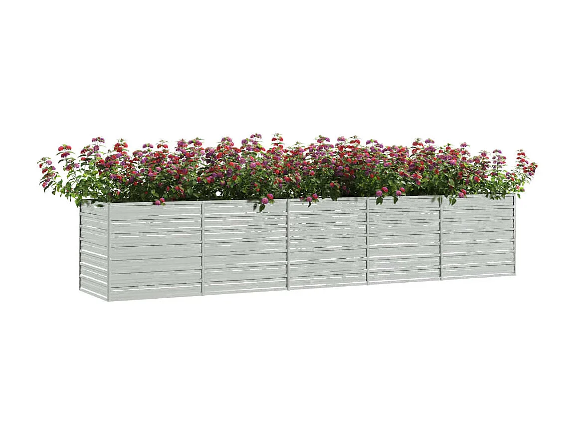 Lit surélevé de jardin 400x80x77 cm Acier galvanisé Argenté