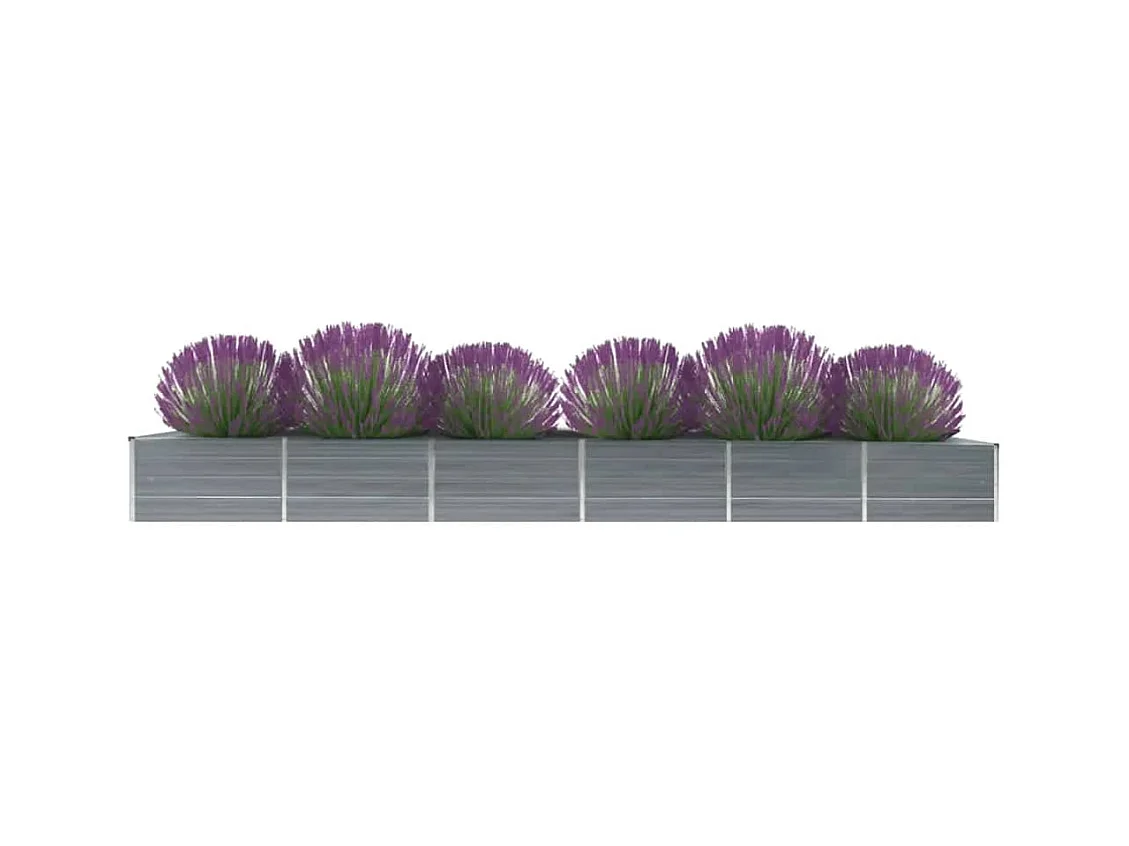 Lit surélevé de jardin Acier galvanisé 480x80x45 cm Gris